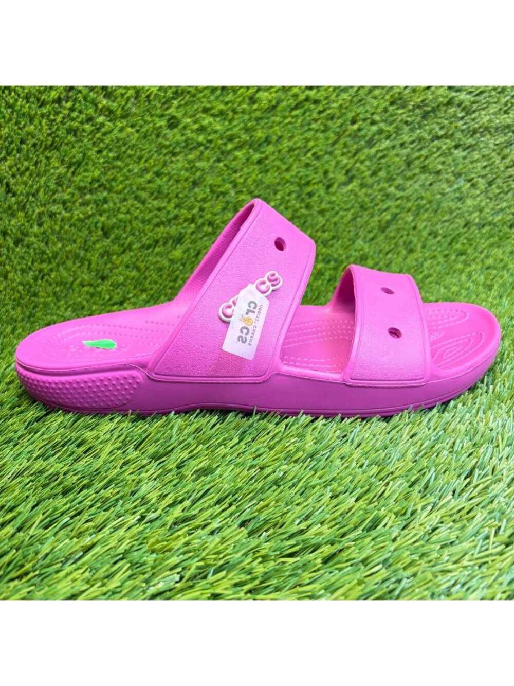 Crocs Classic Mens Size 12 Pink Beach Outdoor Two Strap Slip On Slide Sandals